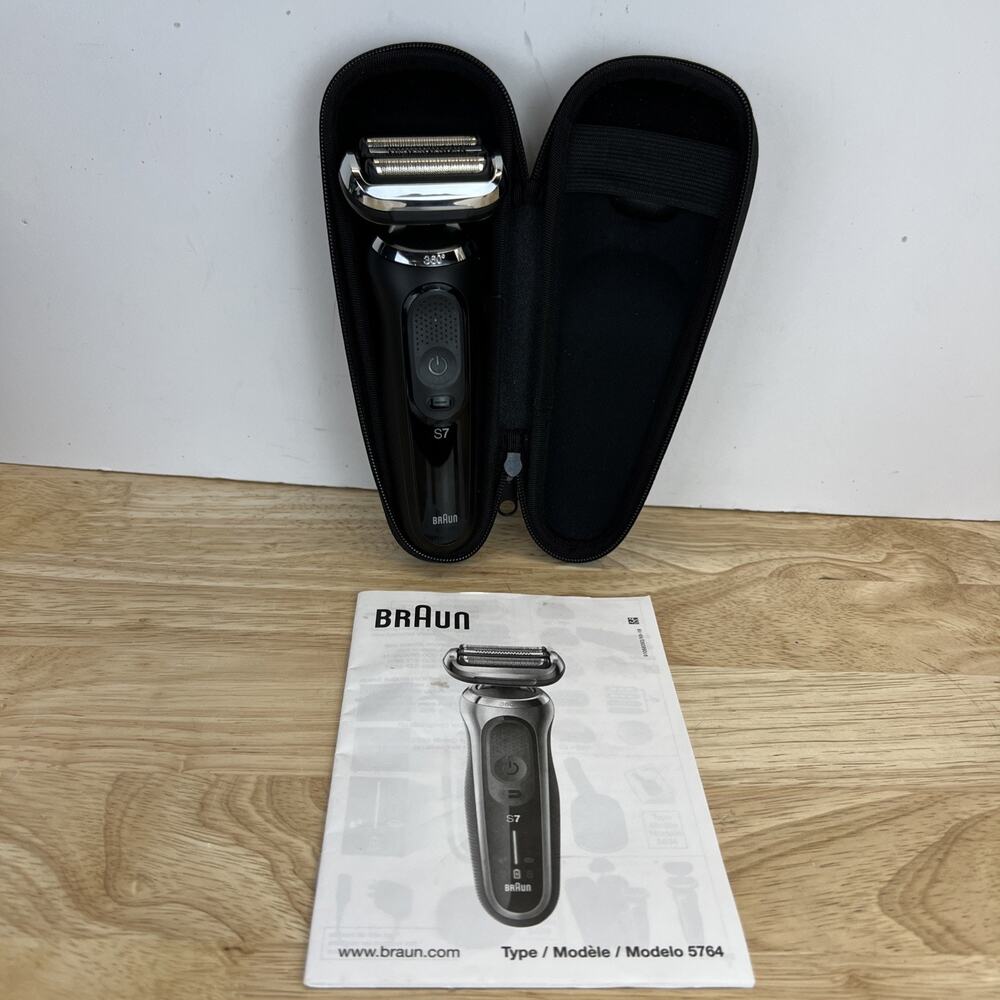 Braun S7 5764 360 Flex Head Electric Razor Wet/Dry Shaver Tested No Charger